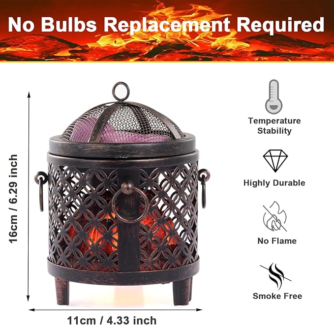 Dicimi Wax Melting Heater, 4-in-1 Fireplace Wax Heater, Fragrance Wax Heater (Without Aromatherapy Wax, Essential Oil), for Home Office Bedroom Aromatherapy Present and Decorations (Copper Coins)