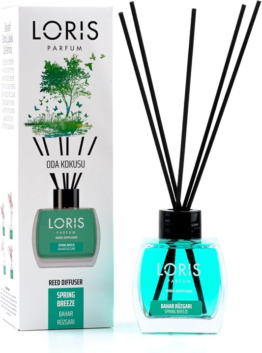 Loris Reed Diffuser - Spring Breeze - Aromatic Home Fragrance with Natural Essential Oils, 4.06 fl oz/120 mL – Long‑Lasting, Non‑Toxic, Gift Ready Scented Diffuser with Sticks for Room & Bathroom