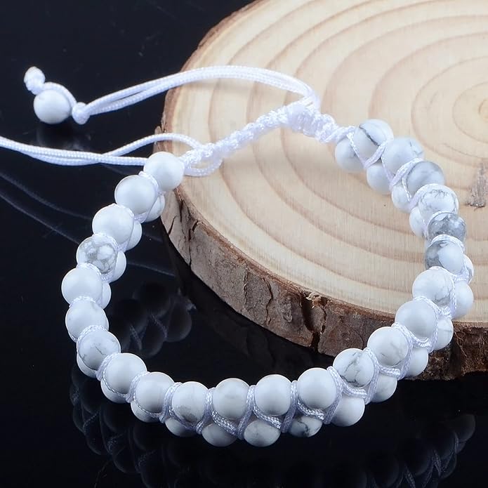 MASSIVE BEADS Double Layer Natural Chakra Healing Power Crystals Macrame Bracelet Yoga Stone Beads Gemstone Meditation Relax Anxiety Bangle for Unisex Women Men