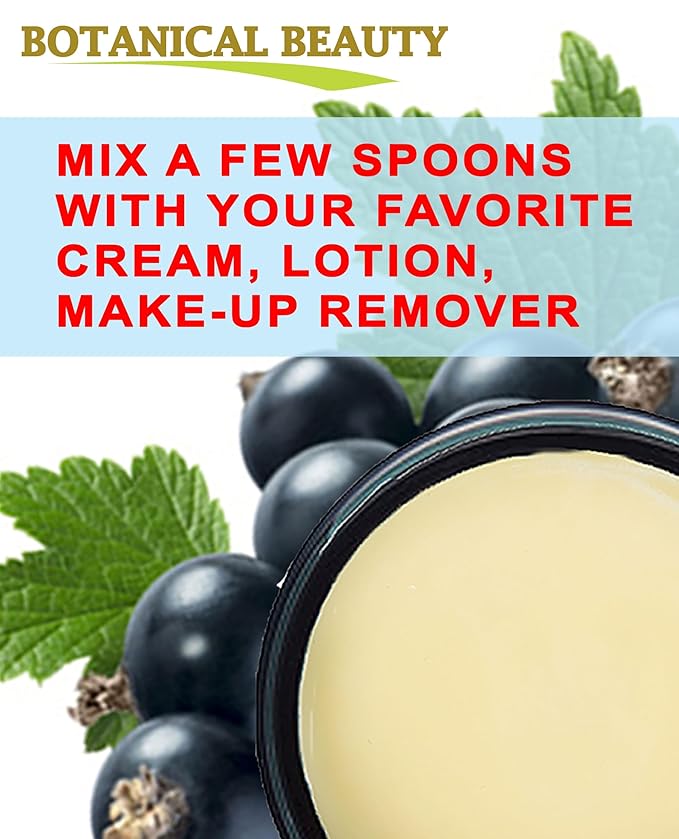 Botanical Beauty BLACK CURRANT SEED OIL BUTTER 100% Pure Natural VIRGIN UNREFINED Cold-Pressed for Face, Skin, Body, Hair, Lip, Nails. Rich in Gamma-Linolenic Acid, Vitamin E (4 Fl Oz)