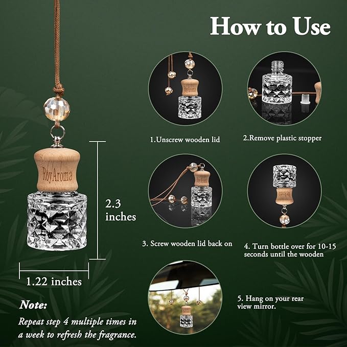 Car Air Freshener, Long Lasting Car Fresheners up to 30-45 Days, Natural Fragrance Cars Essential Oil Diffuser for Home Office