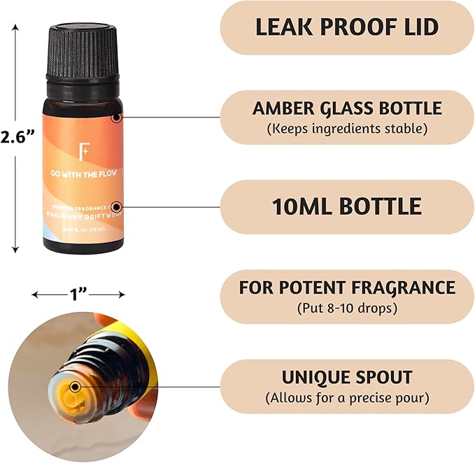 Folkulture Essential Oils for Home | Set of 6 (0.34 fl oz x 6) Beach Diffuser Oil for Relaxation | Coconut Essential Oil for Meditation | Aqua, Oud, Orange Zest Essential Oils for Women