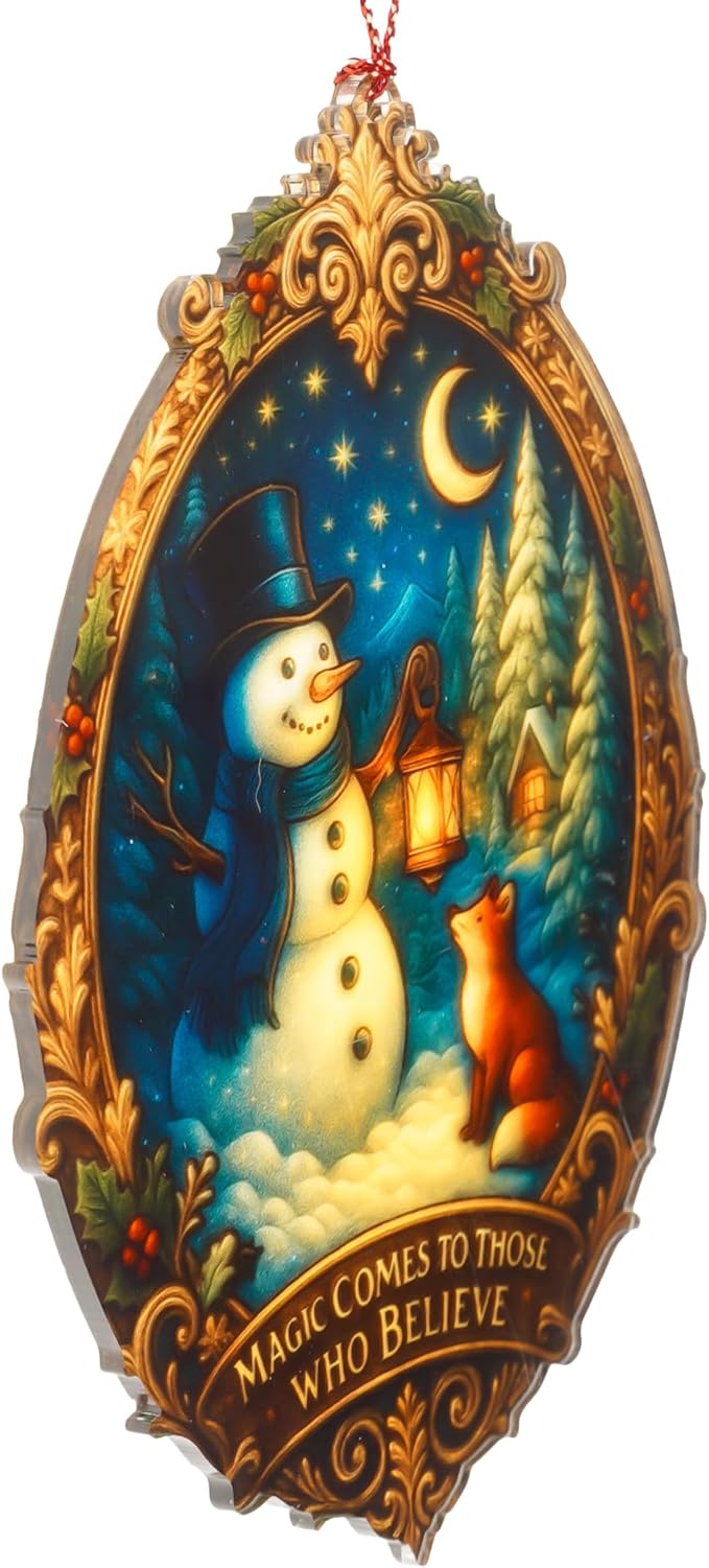 Christmas Ornament 2025 - Snowman Ornament - Snowman Ornaments for Christmas Tree - Acrylic Christmas Ornaments - Christmas Ornament 2025 - White Elephant Gifts - Xmas Tree Funny Decoration