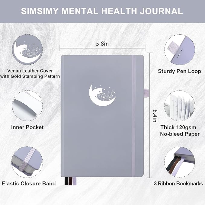 Mental Health Journal, 91-Day Self Care Journaling, Guided Anxiety & Stress Relief Journaling with Mood Tracker, Cognitive Behavioral Therapy Journaling with Mental Health Coloring Pages & Dream Journal