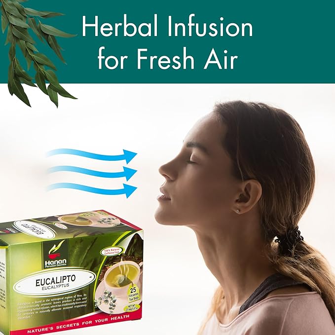 Hanan Premium Eucalyptus Tea - 100% Natural Eucalipto Hojas Naturales for Tea, Herbal Remedies and Aromatherapy - Dried Eucalyptus Leaves - Fresh Fragrant Floral Taste