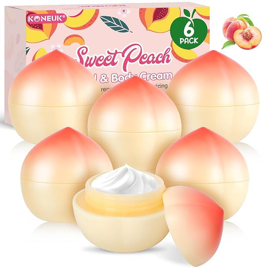 6 Pack Moisturizing Hand Cream Set, Small Gifts for Women, Bulk Hand Lotion for Dry Cracked Hands, Teacher Appreciation Gifts, Bridesmaid Gifts, Bridal Shower Gifts and Birthday Gifts, 1.06 Oz (Peach)