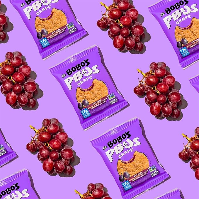 Bobo's Peanut Butter & Grape Jelly Oat Snacks, 24 Count, Healthy Everyday Snack, a Satisfying Treat that Provides a Quick Energy Boost