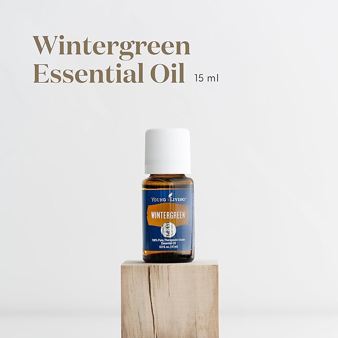Wintergreen Pure Essential Oil 15ml by Young Living Essential Oil - Soothing Massage Oil - Experience a Refreshing and Invigorating Aura - Contains Cool & Minty Aroma