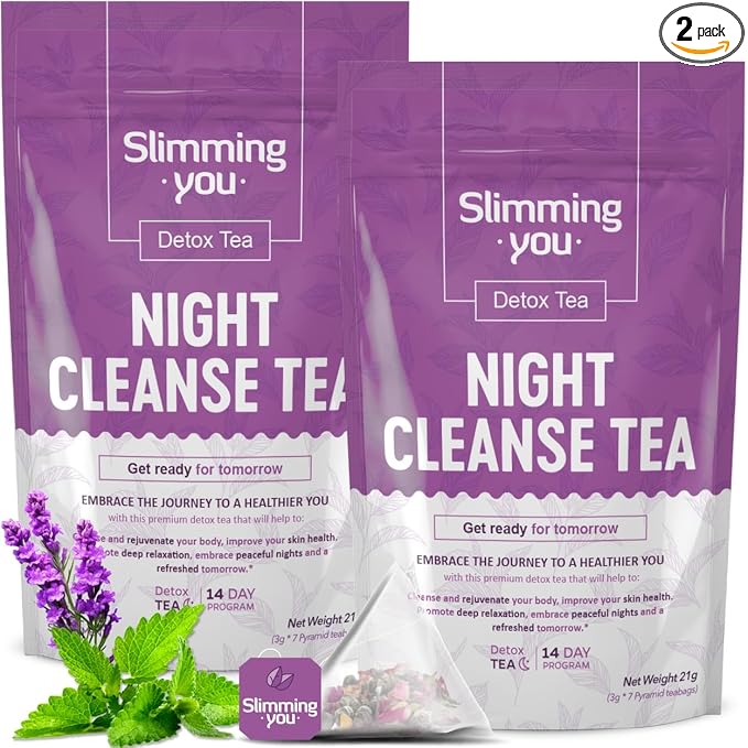 Detox Tea Night Cleanse Tea (2 Pack) - Herbal Tea Detox Cleanse for Weight Loss, Colon Cleanse and Digestive Health, All Natural, Vegan, Non GMO (14 Bags)