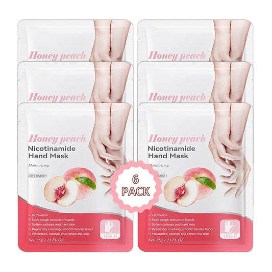 Hand Masks Moisturizing Gloves,6 Pairs Hydrating Hand Peel Masks Gift Set for Dry Cracked Hands Care,Long-lasting and Non-greasy Hand Moisturizer Gloves for Women G
