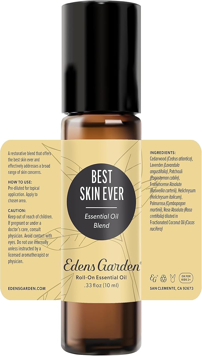 Edens Garden Best Skin Ever Essential Oil Roll-On Blend- 100% Pure Premium Grade, Natural, Therapeutic, Aromatherapy, Kid & Skin Safe, The Best for Body, Face, Wellness Pre-Diluted 10 ml (.33 fl oz)