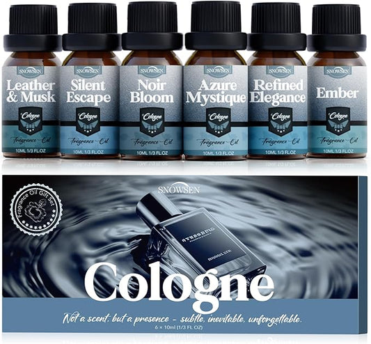 Cologne Essential Oil Set, Essential Oils Blends for Diffusers for Home, Candle Scents for Candle Making, Diffuser Oil Gift Set for Men & Women, Fragrance Oils for Aromatherapy