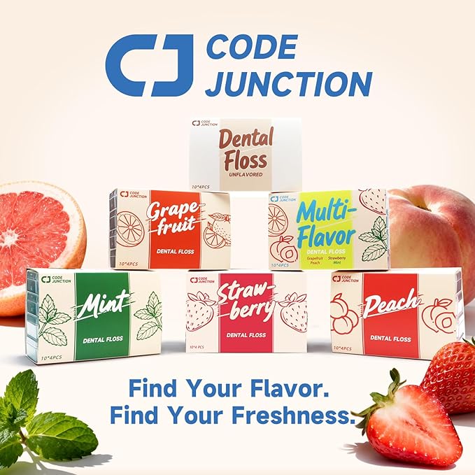 Unflavored Travel Floss Picks, Dental Floss for Adults, 120 Count (3 Boxes of 4 Travel Packs)