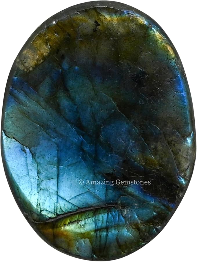 Amazing Gemstone Labradorite Worry Stone, Healing Crystals - Piedra Crystal Fidget for Gift, Meditation, Calming, Relaxation, Stress Relief