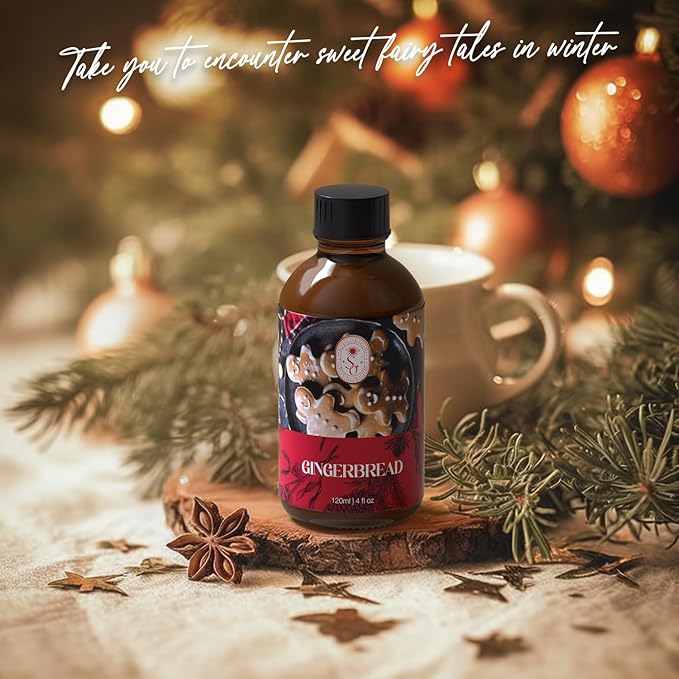Winter Gingerbread Essential Oil 120ml (4 Fl Oz), Natural Holiday Fragrance Oils for Aromatherapy Essential Oil Diffuser, Fragrance Lamps Humidifier, Massage, Candle Making