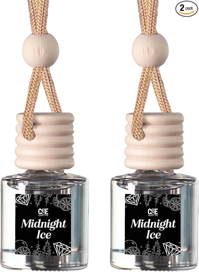 CANDECraftCo Car Air Hanging Fragrance Oil, Car Auto Freshener for Essential Oils, Scents Fragrance Aromatherapy Automobile Diffuser, Long Lasting (Midnight Ice)