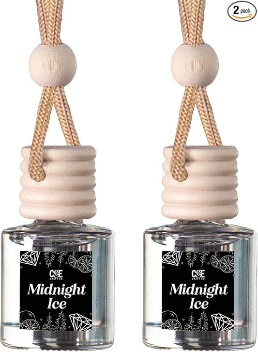 CANDECraftCo Car Air Hanging Fragrance Oil, Car Auto Freshener for Essential Oils, Scents Fragrance Aromatherapy Automobile Diffuser, Long Lasting (Midnight Ice)