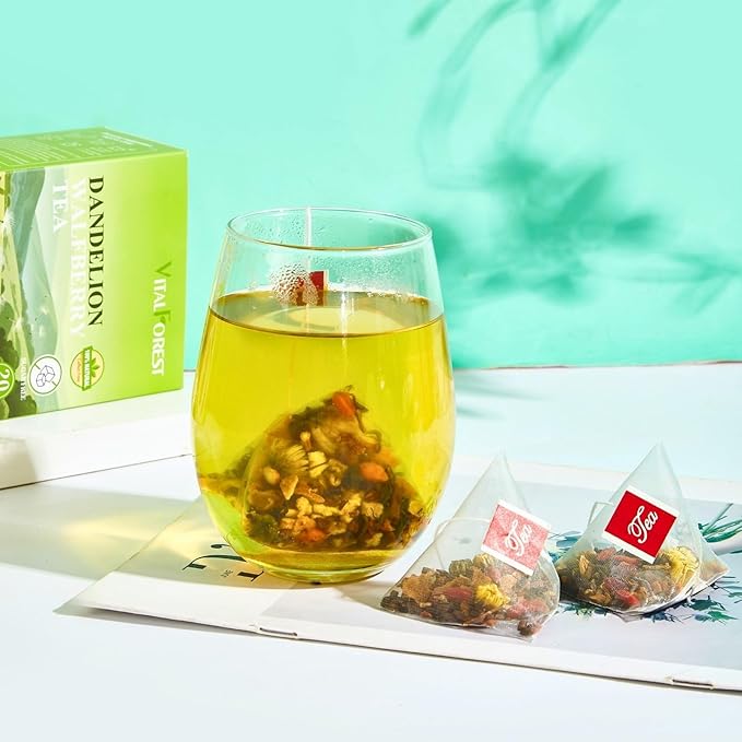 Dandelion Wolfberry Tea Bags – 10g x 20 Bags Liver and Kidney Cleanse Detox & Repair tea, Organic Dandelion Tea with Goji Berry, Chrysanthemum, Cassia Seed, Licorice – Herbal Kidney Detox Tea