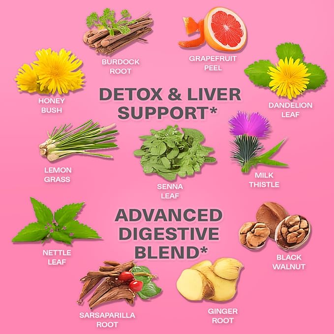 Detox Tea for Bloated Belly & Digestion | Loose Leaf Herbal Tea | Body and Colon Cleanse with Milk Thistle, Burdock Root, Senna Leaf | Digestive & Flat Tummy Tea | Natural Laxative