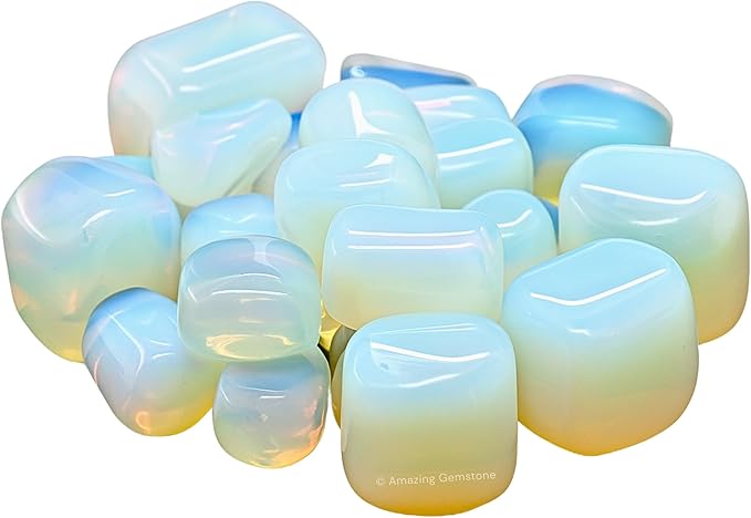 Amazing Gemstone Opalite Crystals&Healing Stones Tumbled - 1 oz Opalite Stone Gem Stones, Healing Stones for Energy Balance, Stress Relief - Premium Polished Gems Rocks for Meditation & Wellness