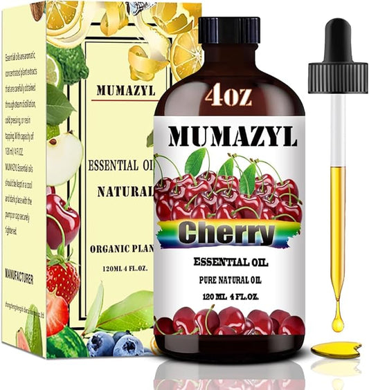 Cherry Essential Oil, Cherry Oil 4 Fl Oz 120ML for Diffuser Humidifier Yoga Cleaning DIY Candle Soap Making Essential Oils