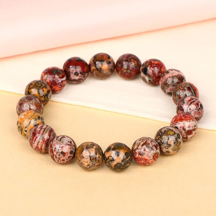LPBeads Handmade Natural Gemstone Stretch Elastic Bracelet Healing Crystal Round Stone Beads Jewelry Gifts for Women Men