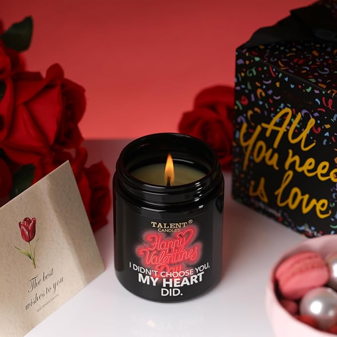 Anniversary Candle Gifts | Natural Soy Candle for Men Women Birthday | Ideal Gift for Christmas Valentine's Day | Sweet Peach & Rose Scented Candles