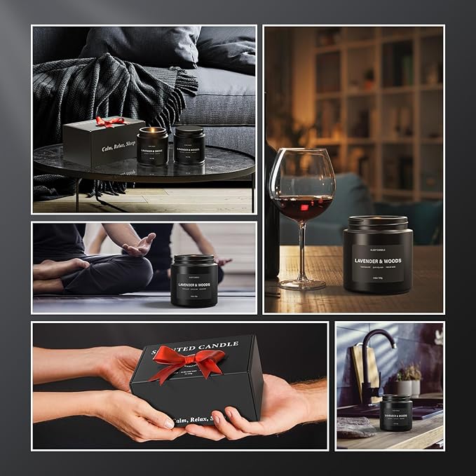 BOYUJK Candles for Home - Scented Candle Set for Stress Relief and Sleep, Birthday Gifts for Men