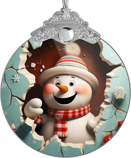 2025 Christmas Ornament, Christmas Tree 4 Inch Acrylic Ornament Art, Christmas Ornaments, Christmas Tree Ornaments, Gag Gifts Funny Adult, Christmas Decorations (Cute Snowman)