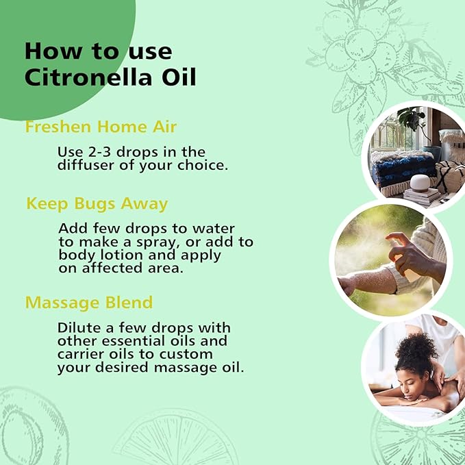 Citronella Essental Oil for Diffuser Aromatherapy - 1 Oz/30ml