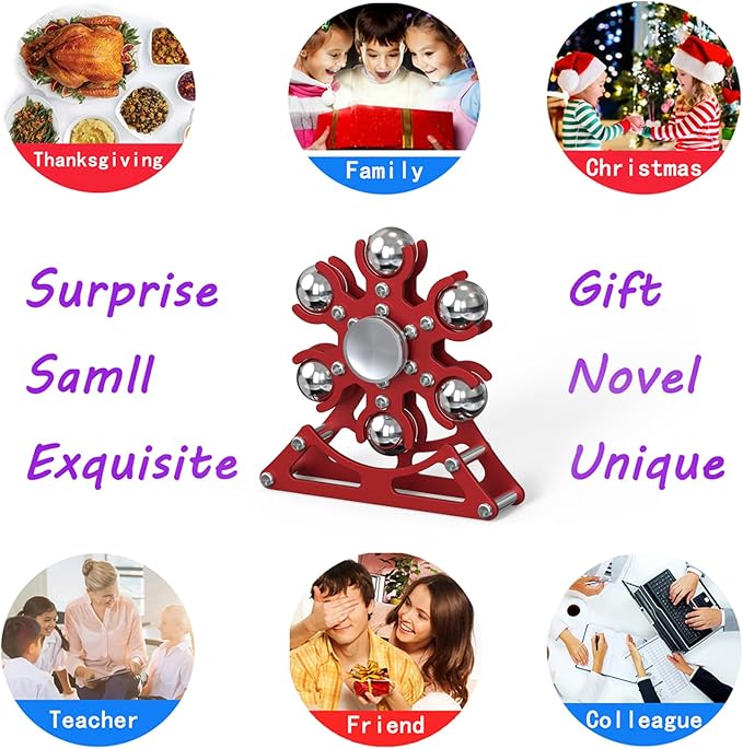 Desk-Fidget-Toys for Ferris-Wheels-Spinner: 4mins Kinetic-Metal-Spinner, Cool-Gadgets-Stuff for Kid Children Teen Adult EDC-Toy, ADHD Tools Stress Relief for Office Home School Men Woman Christmas