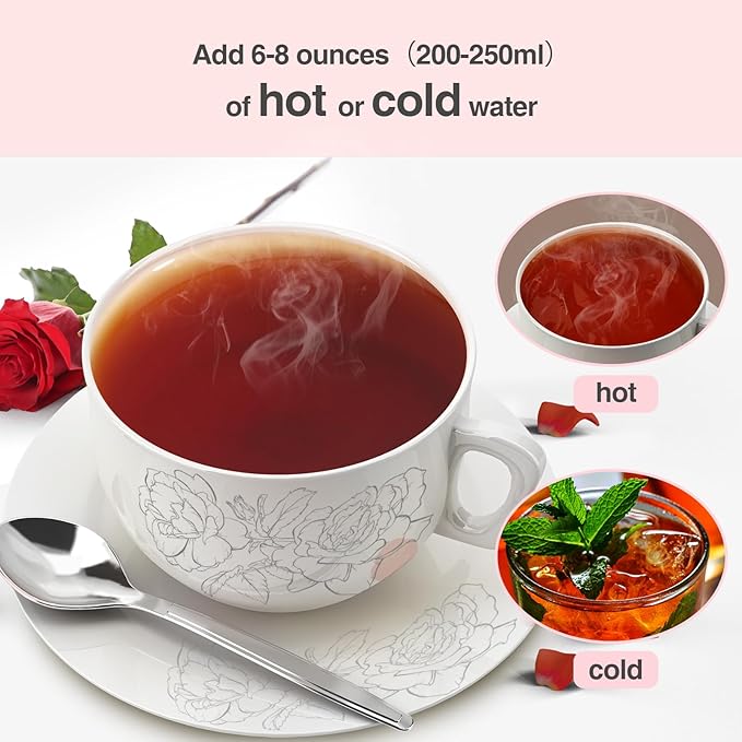 Gao Keng Rose Instant Black Tea Classic-100% Tea Leaves 10 Single Serve Stick Packs Unsweetened No Additives On-the-Go for Travel, Work, Outdoors , Helps Support Digestive Health Hot or Iced Teas (10Count)