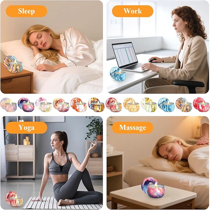 48PCS Scented Candles Gift Set Long Lasting Soy Wax Aromatherapy Candles for Home Wedding Baby Shower Bridal Party Favors Christmas Birthday Gifts for Women (Colorful)