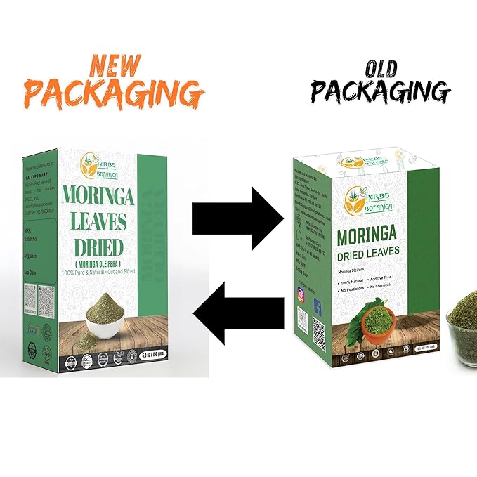 Herbs Botanica Dried Moringa Leaves Tea Leaf Hojas De Moringa Nutrient-Rich Herbal Tea Infusion for Immunity, Energy, and Wellness Energy Boost and Gluten Free 5.3oz / 150 gms