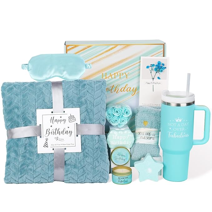 Birthday Gifts for Women Friendship, Birthday Gift Basket for Women Mom Sister Best Friend Her Wife Girlfriend Daughter Aunt Coworker Boss, Unique Bath Sets Self Care Relaxing Spa Gift Baskets