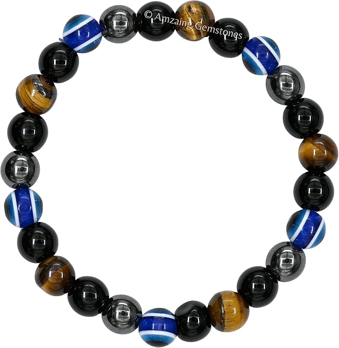 Natural Healing Crystal Bracelet for Women - Mens Bracelet Energy Balancing Gemstones Set - Adjustable Stone Bead Bracelet for Men and Women - Chakra Crystal Therapy Accessory, Meditation