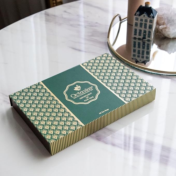 Octavius Tea Sampler Pack | 8 Assorted Black & Green Teas | 48 Teabags | Tea Sampler Variety Pack | Pack of 2 | Mothers Day Tea Gift Box