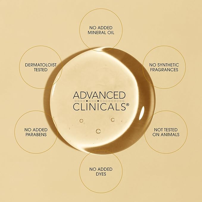 Advanced Clinicals Vitamin C Brightening Body Oil For Women & Men | Vitamin C Glow Oil Skin Care Body Moisturizer With Vitamin E + Botanicals To Help Improve Look Of Dark Spots + Dry Skin, 12 Fl Oz