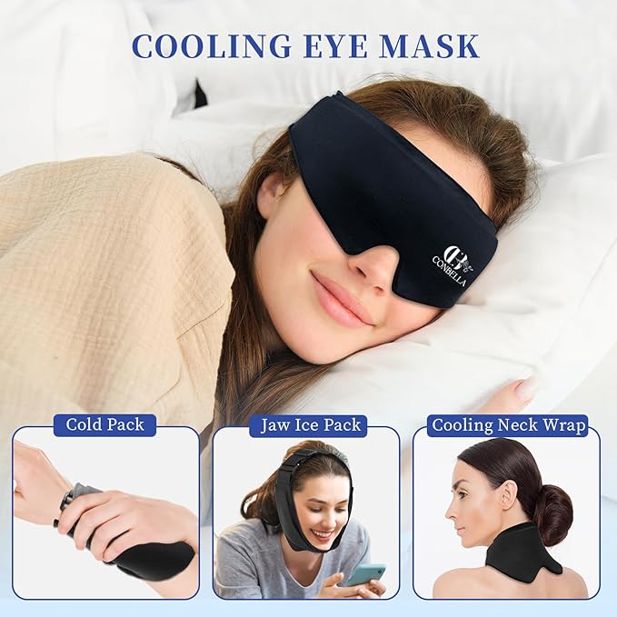 Cooling Eye Mask for Puffy Eyes, Gel Eye Mask, Cold Compress for Puffiness, Migraines, Headache, Dark Circles, Reusable, Flexible, Cooling Sleep Mask Long-Lasting Comfort for Men Women