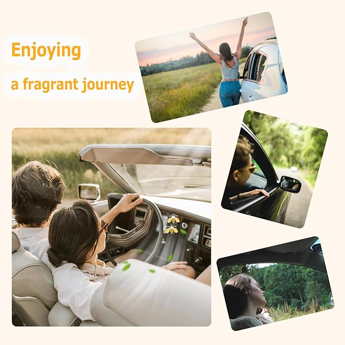 Bling Bumblebee Car Air Freshener Vent Clip,2pcs Cute Yellow Bee Alloy Vent Clips Car Accessories with Rhinestones,Women Car Air Freshener Car Charm