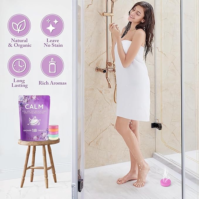 DeckTheHalls 36 Pack Shower Steamers - Mother's Day, Birthday Presents - Shower Bombs with Lavender Mint Rose Coco Ocean Grapefruit Natural Fragrance, Self Care & Relaxation Presents for Women and Men