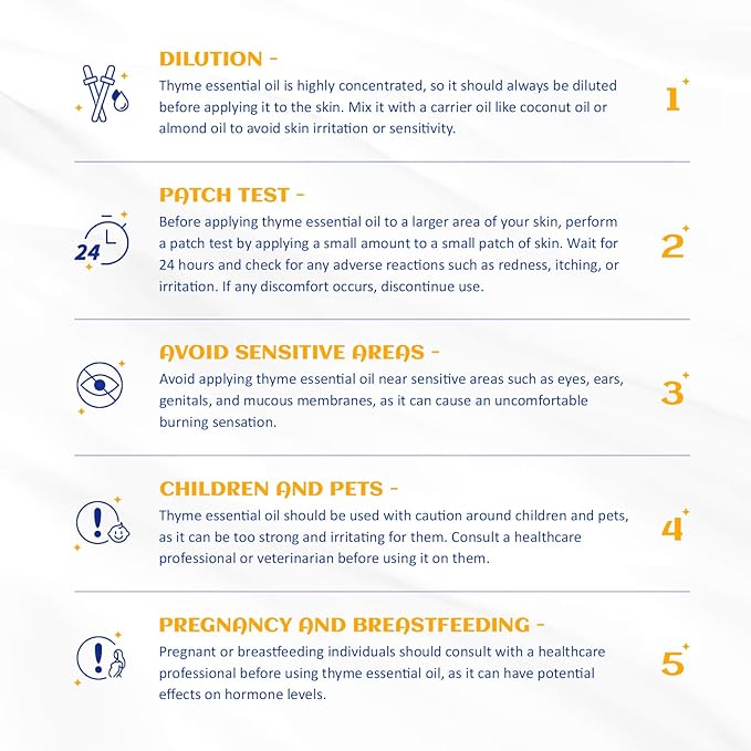 HIQILI 3.38 Fl Oz Thyme Essential Oil, 100% Pure Undiluted for Hair, Skin, Diffuser, Aromatherapy, Includes 10ML Travel Bottle - 100ML