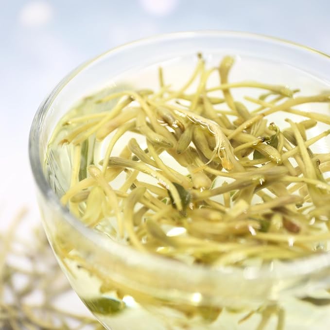 FullChea - 100% Pure Natural Dried Honeysuckle - Jin Yin Hua Honeysuckle Tea - Premium Flower Herbal Tea - 1.58oz/45g (Pack of 2)