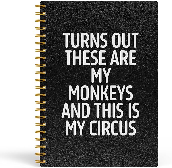 Funny Notebooks for Work,Black Aesthetic Journal, Funny Boss Day Gifts, Boss Gifts for Men Women, Funny Gifts for Boss, Boss Office Decor, Spiral Notebook 5.5x8.3 Inch