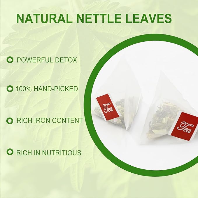 Jarteela - Nettle Leaf Tea Bag, 1.5g x 54 Count - Premium Stinging Nettle Tea - Natural Herbal Tea Bags - Non-GMO - Caffeine-free Tea - Support Digestion & Eye Health