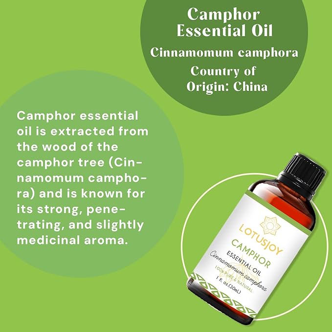 Camphor Oil, Pure Natural Camphor Essential Oil for Diffuser, Room Spray, Household, DIY - 1 Oz