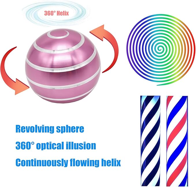 Desk Toys for Fidget Kinetic Cool-Gadgets: 180 Seconds Spinning Toy, Cool-Stuff Thing for Adult Teen Children Kid, Optical-Illusion Stress-Relief Gifts Ball for Man Women Home Office School Christmas