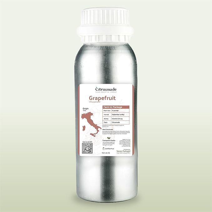 Grapefruit Essential Oil - Direct from Citrusmade in Sicily - Natural Aceite de Pomelo for Skin and Energy - Aromatherapy | 100% Pure Therapeutic Grade (15ml)