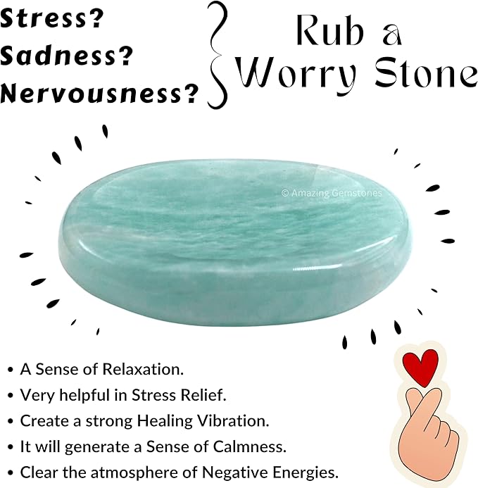 Amazing Gemstone Pack of 11 Worry Stones Bulk Set - Premium Wholesale Bulk Crystals Healing Stones for Anxiety, Stress, Calm Stripe Meditation