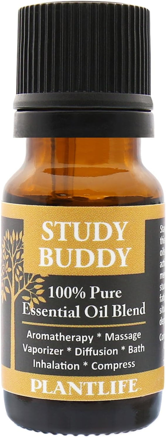 Plantlife Study Buddy Aromatherapy Essential Oil Blend - Straight from The Plant 100% Pure Therapeutic Grade - No Additives or Fillers - Made in California 10 ml